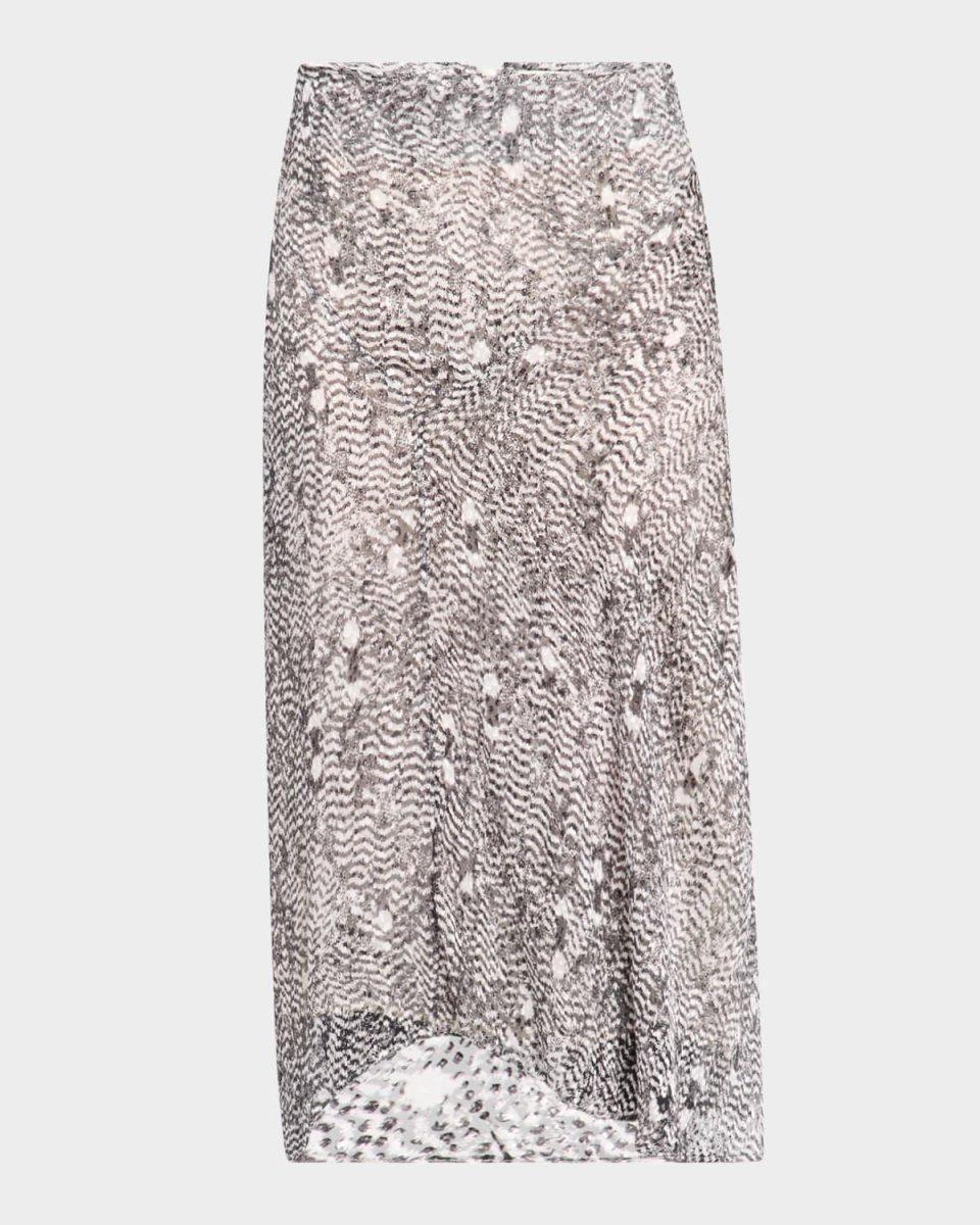 Lisanne Spotted Velvet Burnout Midi Skirt